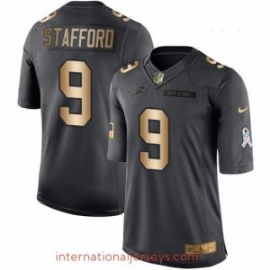 Superior Nike Detroit Lions 9 Matthew Stafford Limited BlackGold Salute to Service NFL Jersey