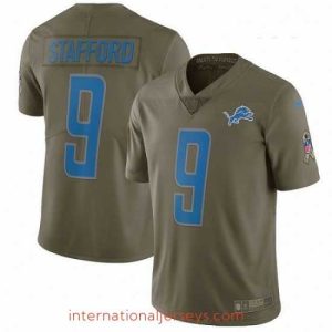 Top notch Nike Detroit Lions 9 Matthew Stafford Limited Olive 2017 Salute to Service NFL Jersey