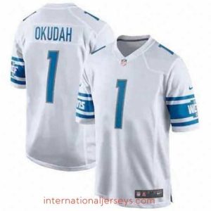 Exceptional Nike Lions 1 Jeff Okudah White Vapor Limited Jersey 2020 NFL Draft