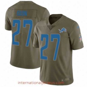 Exceptional Nike Lions #27 Glover Quin Olive Stitched NFL Limited 2017 Salute to Service Jersey