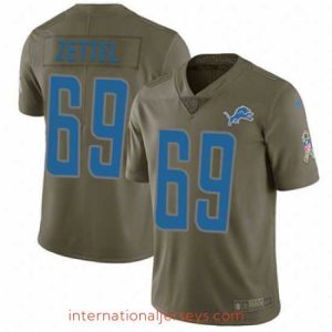 Deluxe Nike Lions #69 Anthony Zettel Olive Stitched NFL Limited 2017 Salute to Service Jersey