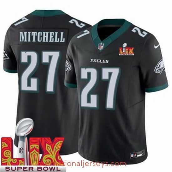 Premium Philadelphia Eagles Quinyon Mitchell #27 Black 2024 2025 Super Bowl LIX F.U.S.E Stitched NFL Jersey