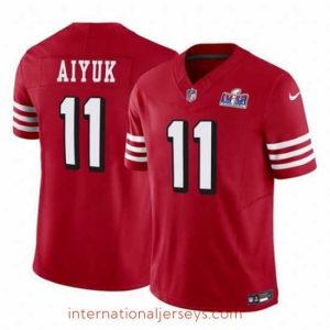 Superior San Francisco 49ers 11 Brandon Aiyuk Red 2023 F.U.S.E  Vapor Limited Throwback Stitched Football 2024 Super Bowl LVIII Jersey