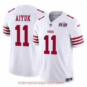 Exquisite San Francisco 49ers 11 Brandon Aiyuk White 2023 F.U.S.E  Vapor Limited Stitched Football 2024 Super Bowl LVIII Jersey