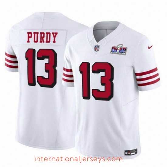 High quality San Francisco 49ers 13 Brock Purdy 2023 F.U.S.E New White Vapor Untouchable Limited Stitched Football 2024 Super Bowl LVIII Jersey