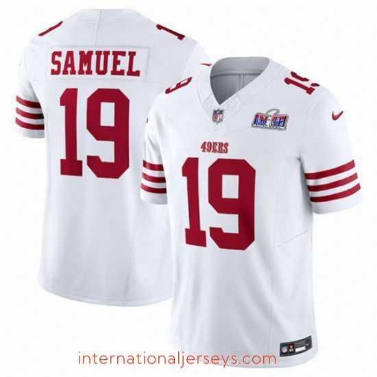 Finest San Francisco 49ers 19 Deebo Samuel White Throwback 2023 F.U.S.E Vapor Untouchable Limited Stitched Football 2024 Super Bowl LVIII Jersey