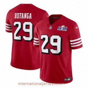 Premium San Francisco 49ers 29 Talanoa Hufanga New Red 2023 F.U.S.E  Stitched Football 2024 Super Bowl LVIII Jersey