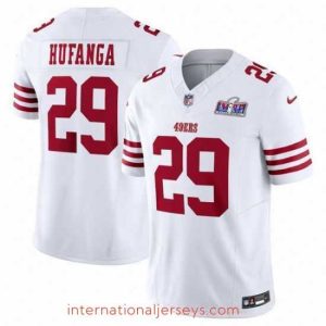 Top notch San Francisco 49ers 29 Talanoa Hufanga White 2023 F.U.S.E  With John Madden Patch Vapor Limited Stitched Football 2024 Super Bowl LVIII Jersey