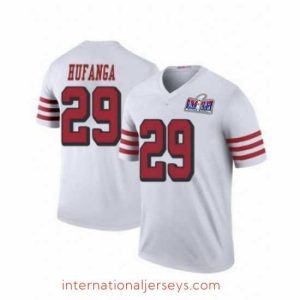Finest San Francisco 49ers 29 Talanoa Hufanga White Throwback 2023 F.U.S.E  With John Madden Patch Vapor Limited Stitched Football 2024 Super Bowl LVIII Jer