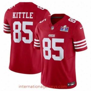 Finest San Francisco 49ers 85 George Kittle Red 2023 F.U.S.E  Vapor Untouchable Limited Stitched Football 2024 Super Bowl LVIII Jersey