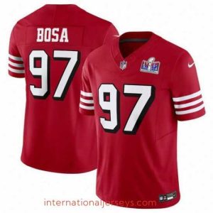 High quality San Francisco 49ers 97 Nick Bosa New Red 2023 F.U.S.E  Vapor Untouchable Limited Stitched Football 2024 Super Bowl LVIII Jersey