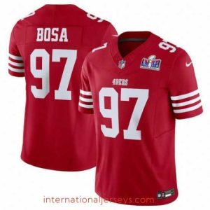 Outstanding San Francisco 49ers 97 Nick Bosa Red 2023 F.U.S.E  Vapor Untouchable Limited Stitched Football 2024 Super Bowl LVIII Jersey