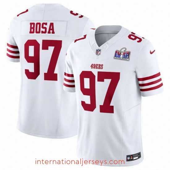 Finest San Francisco 49ers 97 Nick Bosa White 2023 F.U.S.E Vapor Untouchable Limited Stitched Football 2024 Super Bowl LVIII Jersey