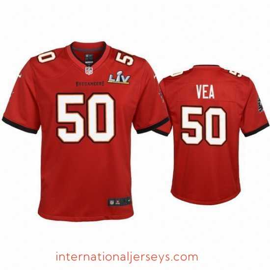 High quality Vita Vea Buccaneers Red Super Bowl Lv Game Jersey