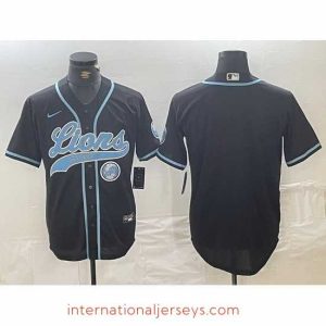 Exceptional detroit lions blank black cool base stitched baseball jersey II