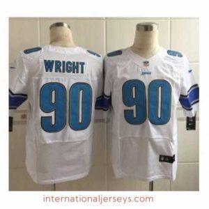 Premium nike nfl jerseys detroit lions 90 wright white[Elite][wright]