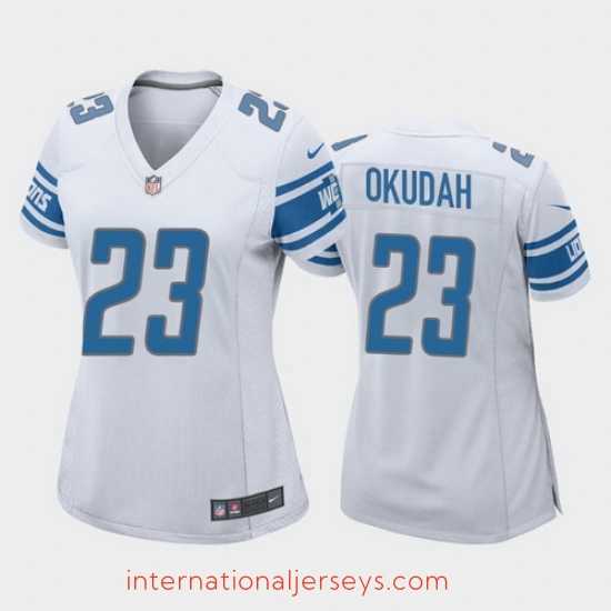 Superior jeff okudah detroit lions white game jersey