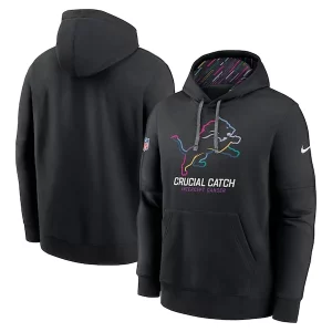 Premium Detroit Lions Nike 2024 NFL Crucial Catch Club Pullover Hoodie
