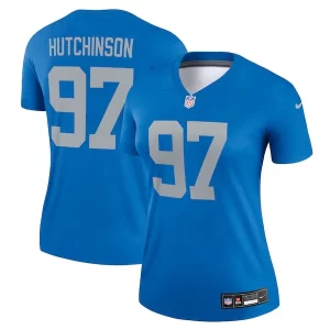 Finest Aidan Hutchinson Detroit Lions Nike Women's Alternate Legend Player Performance Top