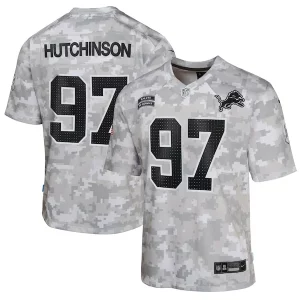 Premium Aidan Hutchinson Detroit Lions Nike Youth 2024 Salute to Service Game Jersey