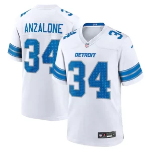 Superb Alex Anzalone Detroit Lions Nike White Game Jersey