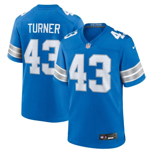 Gorgeous James Turner Detroit Lions Nike Game Jersey