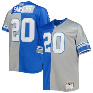 Luxurious Barry Sanders Detroit Lions Big & Tall Split Legacy Retired Player Replica Jersey