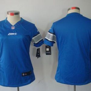 High quality Lions Blank Light Blue Team Color Women's Stitched NFL Limited Jersey