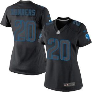 Finest Lions #20 Barry Sanders Black Impact Women's Stitched NFL Limited Jersey