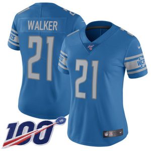 Marvelous Lions #21 Tracy Walker Light Blue Team Color Women's Stitched NFL 100th Season Vapor Untouchable Limited Jersey
