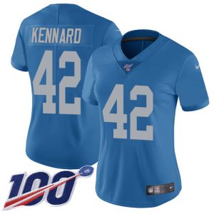 High quality Lions #42 Devon Kennard Blue Throwback Women's Stitched NFL 100th Season Vapor Untouchable Limited Jersey