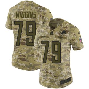 Superior Lions #79 Kenny Wiggins Camo Women's Stitched NFL Limited 2018 Salute To Service Jersey
