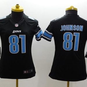 Superior Lions #81 Calvin Johnson Black Alternate Women's Stitched NFL Limited Jersey