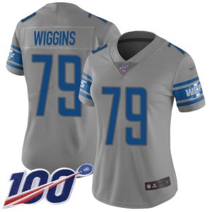 High quality Lions #79 Kenny Wiggins Gray Women's Stitched NFL Limited Inverted Legend 100th Season Jersey