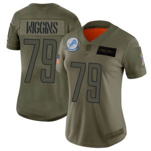 Outstanding Lions #79 Kenny Wiggins Camo Women's Stitched NFL Limited 2019 Salute To Service Jersey