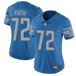 Marvelous Lions #72 Halapoulivaati Vaitai Blue Team Color Women's Stitched NFL Vapor Untouchable Limited Jersey