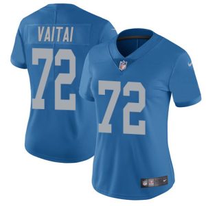 Superior Lions #72 Halapoulivaati Vaitai Blue Throwback Women's Stitched NFL Vapor Untouchable Limited Jersey