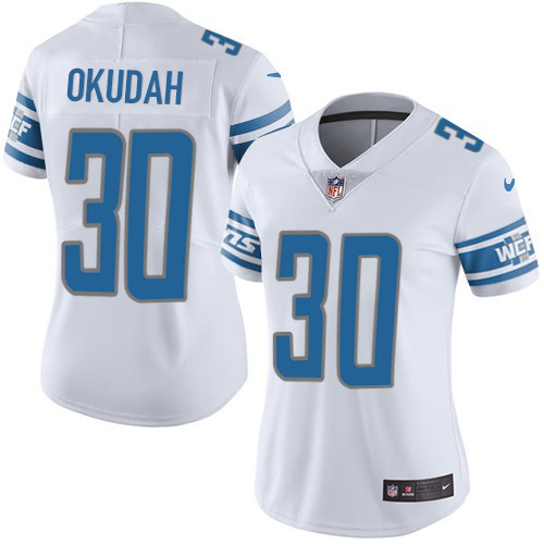 High quality Lions #30 Jeff Okudah White Women's Stitched NFL Vapor Untouchable Limited Jersey