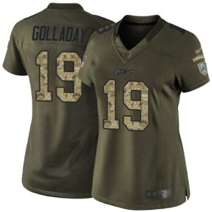High quality Lions #19 Kenny Golladay Green Women's Stitched NFL Limited 2015 Salute to Service Jersey