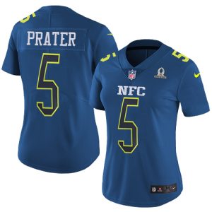 Exceptional Lions #5 Matt Prater Navy Women's Stitched NFL Limited NFC 2017 Pro Bowl Jersey
