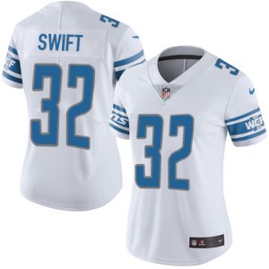 High quality Lions #32 D'Andre Swift White Women's Stitched NFL Vapor Untouchable Limited Jersey