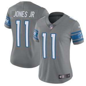 Marvelous Lions #11 Marvin Jones Jr Gray Women's Stitched NFL Limited Rush Jersey