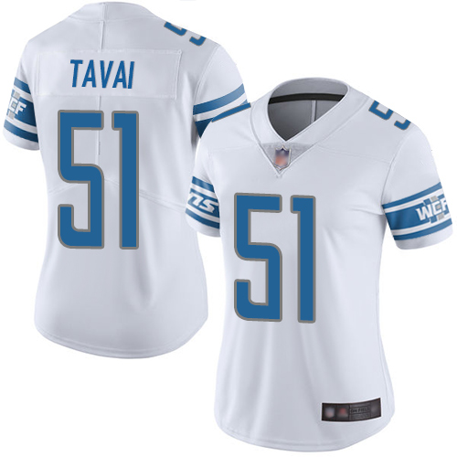 Superb Lions #51 Jahlani Tavai White Women's Stitched NFL Vapor Untouchable Limited Jersey