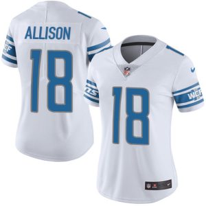 Premium Lions #18 Geronimo Allison White Women's Stitched NFL Vapor Untouchable Limited Jersey