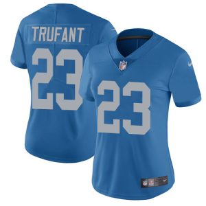 High quality Lions #23 Desmond Trufant Blue Throwback Women's Stitched NFL Vapor Untouchable Limited Jersey