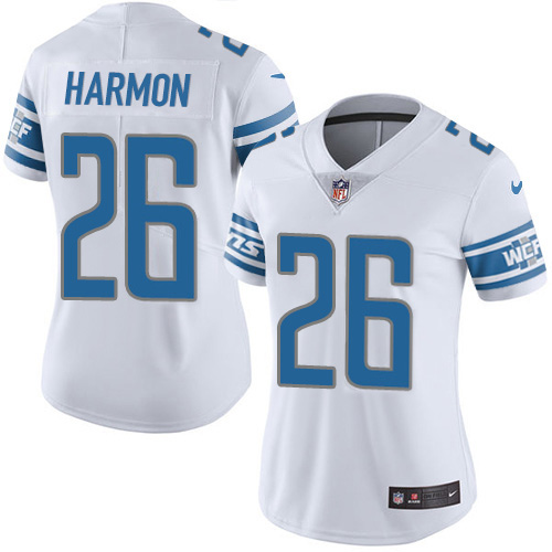 High quality Lions #26 Duron Harmon White Women's Stitched NFL Vapor Untouchable Limited Jersey