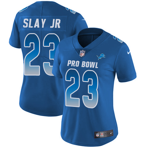 Premium Lions #23 Darius Slay Jr Royal Women's Stitched NFL Limited NFC 2018 Pro Bowl Jersey