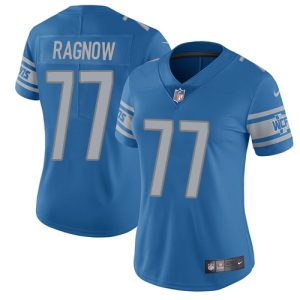 Finest Lions #77 Frank Ragnow Light Blue Team Color Women's Stitched NFL Vapor Untouchable Limited Jersey