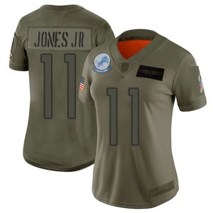 Gorgeous Lions #11 Marvin Jones Jr Camo Women's Stitched NFL Limited 2019 Salute to Service Jersey