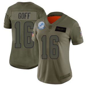 Superior Detroit Lions #16 Jared Goff Camo Women's Stitched NFL Limited 2019 Salute To Service Jersey